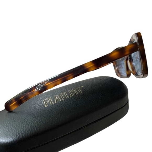 🌻NEW w/tags Flatlist Eazy Brown Tortoise Blue Tint Eyewear | Atmos - Picture 7 of 12